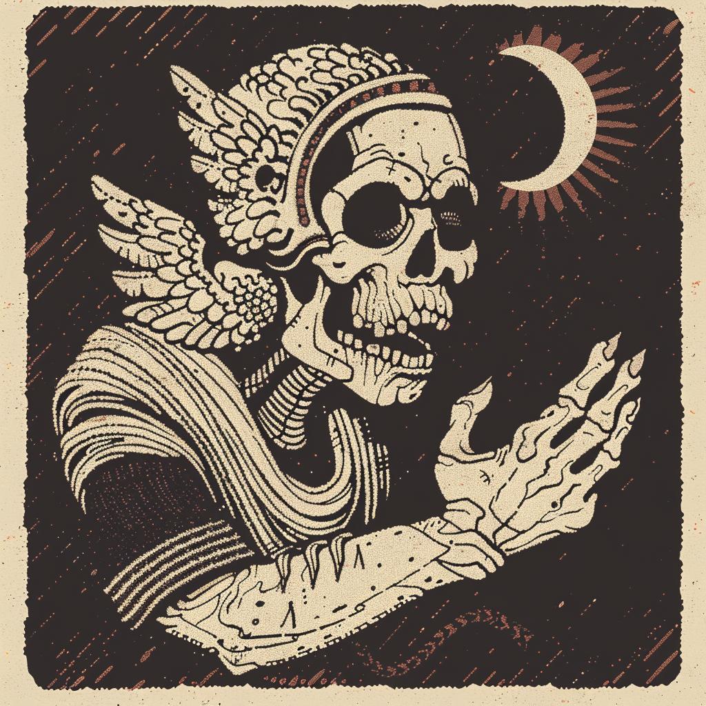 provocative  art  skeleton  wings  hat  hand  dark  occult  spiritual  introspective 935091