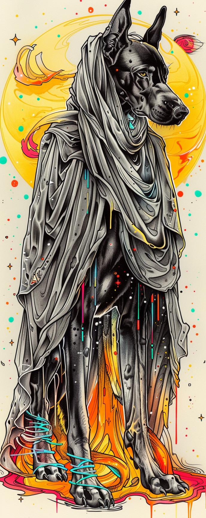 Grim  Reaper  doberman  Yeezy  mythical  cloak  sun  fantastical  blend  unique 940822
