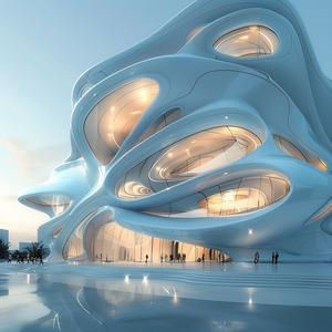 هندسة معمارية مستقبلية تصميم مستقبلي بارامتري أسلوب زها حديد شكل هيكل 1038627
