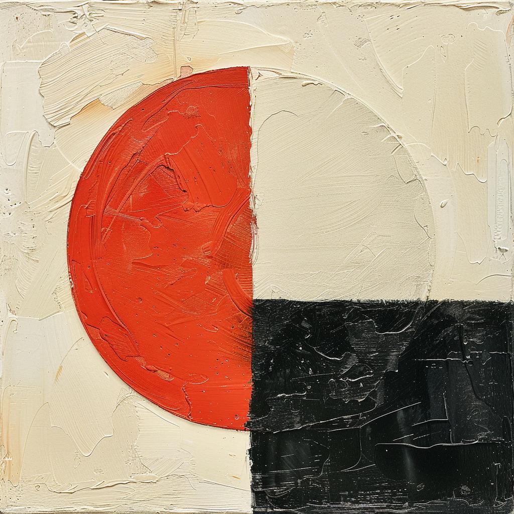 album  cover  1980s  circle  orange  black  white  palette  impasto  painting 964134