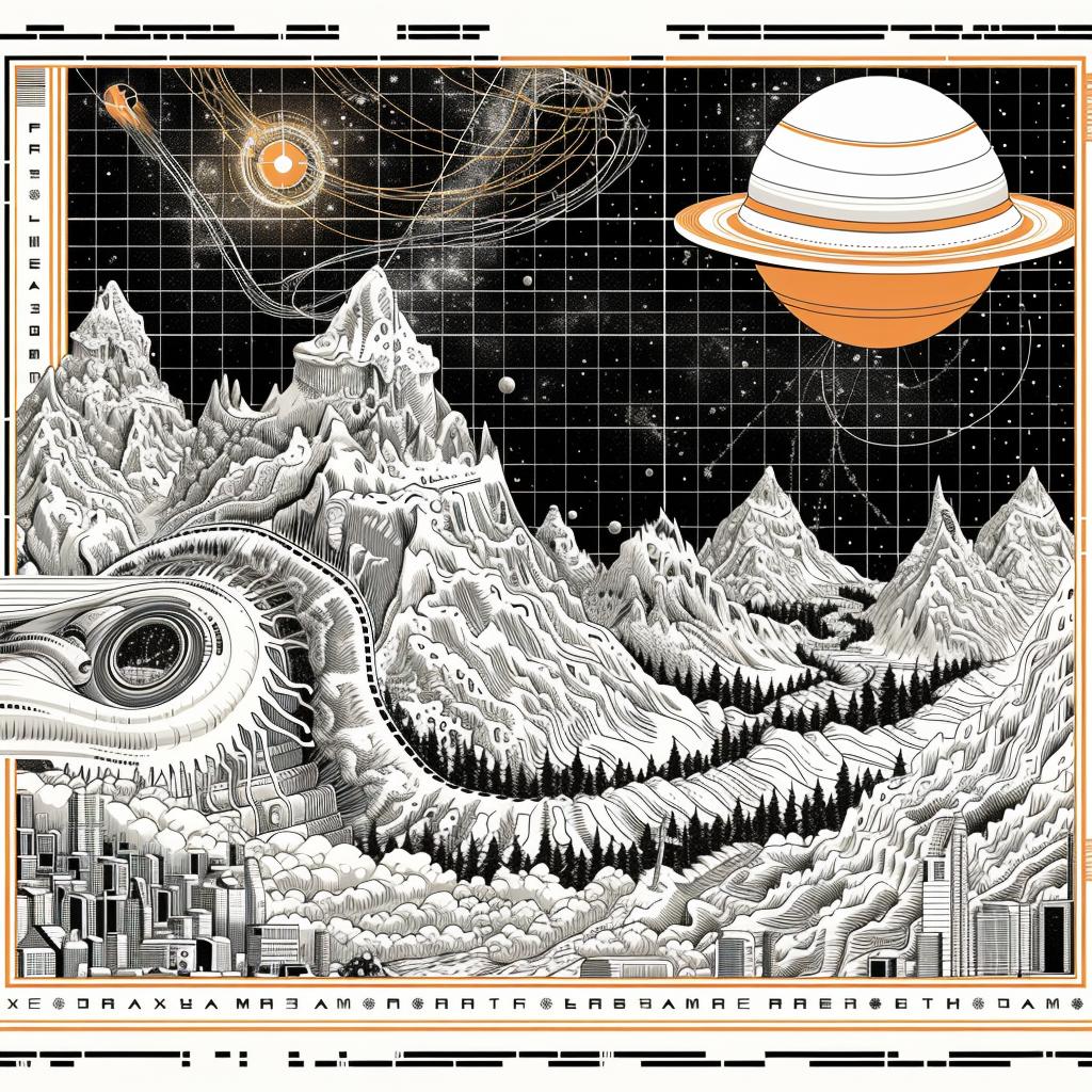 album  art  flowerpunk  teal  orange  landscape  mountains  planets  stars  drawing 941668