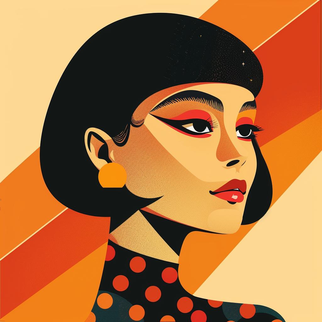 abstract  minimalist  portrait  Latin-American  geometric  elegance  colorful  modern  stylish  retro 929345