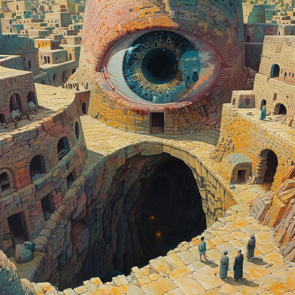 غلاف ألبوم سريالي، مدينة العين، روحاني، غامض، تأملي، غني، ملون، 974448