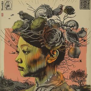 surreal  album  Creations  screenprint  hyper-realistic  Yoshitoshi  woman  birds  art  creative 1037037