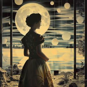 woman  dress  moon  chromolithography  night  elegant  mystical  outdoors  figure  artistic 1056785