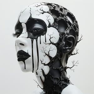قناع مهرج نسائي، فن تصويري، مكياج أبيض من إنتاج الأخوين هيلدنبرانت، دراما 1072801
