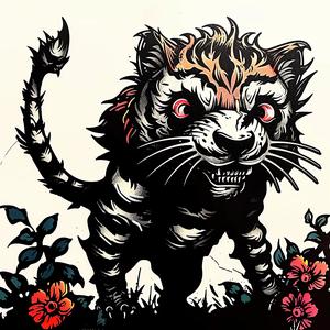 tiger  flowers  painting  nature  vibrant  colorful  animal  artwork  flora  wildlife 1048133