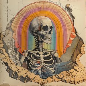 ArtNouveau  Surrealism  pointillism  gold  indigo  teal  grimreaper  occult  dark  skeleton 1037088