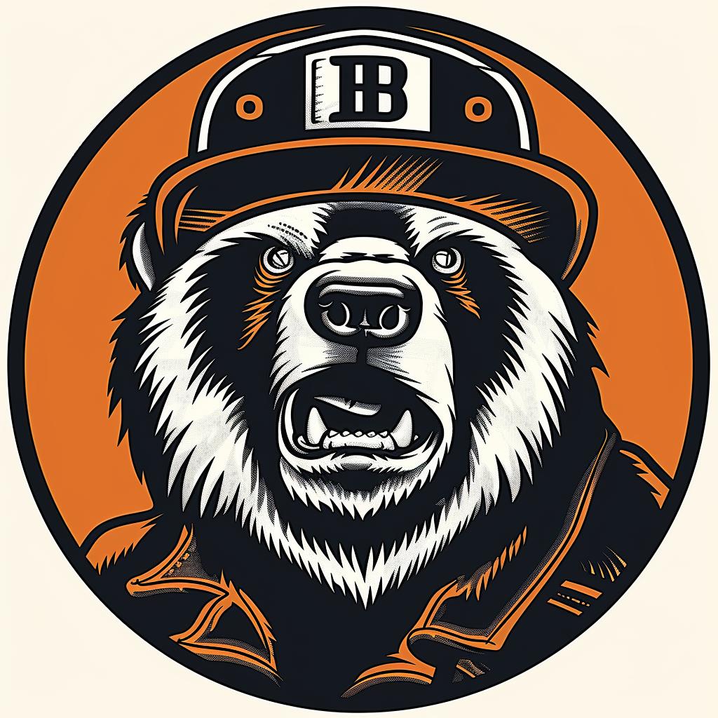 bear  cap  beard  humorous  character  cartoonish  playful  vibrant  stylized  bold 939899
