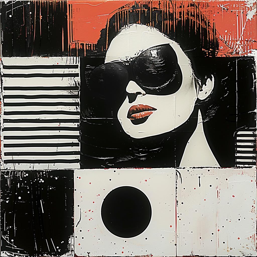 woman  sunglasses  striped  shirt  black  white  painting  fashion  stylized  modern 963848