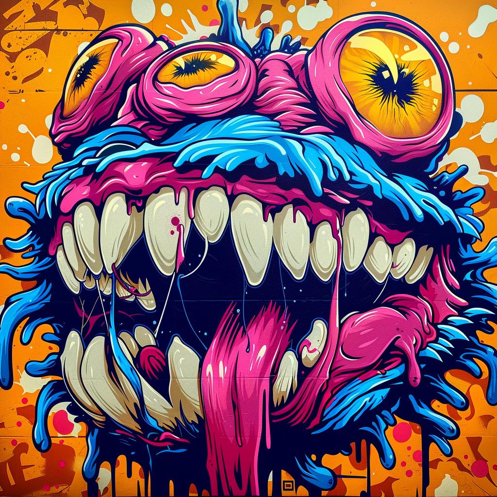 colorful  monster  big  eyes  teeth  art  illustration  surreal  conceptual  character 945484