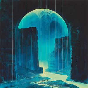 cave  water  flow  neon  horror  occult  teal  art  naturalistic  macabre 1079432
