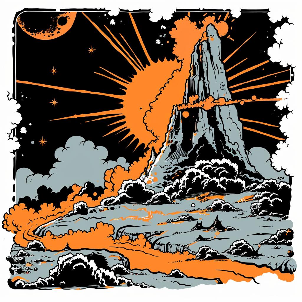 shirt  mountain  orange  black  graphic  design  teal  artistic  landscape  vivid 941955