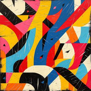 abstract  colorblocked  neon  bold  dynamic  minimal  pinstriped  flat  artnouveau  linocut 1078885