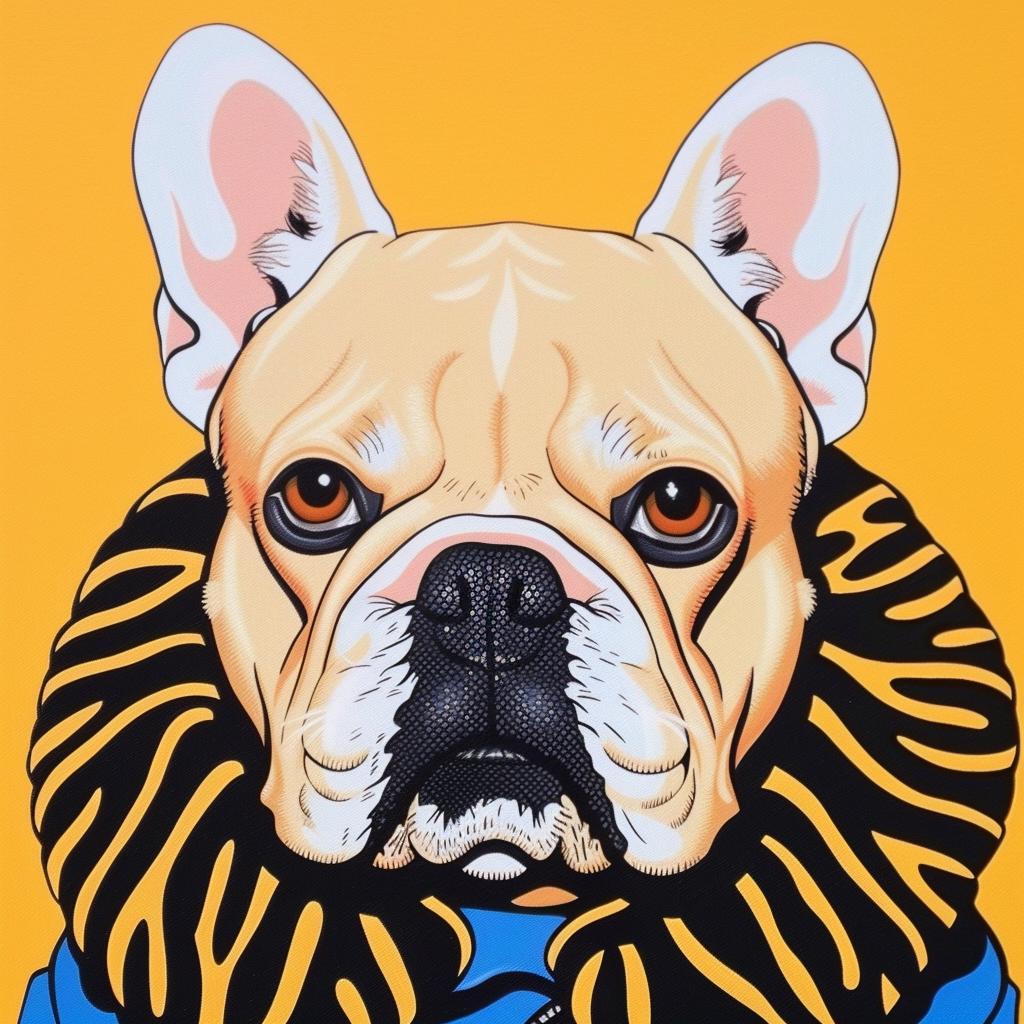 bulldog  painting  dog  jacket  scarf  cute  pet  portrait  fashion  animal 973459