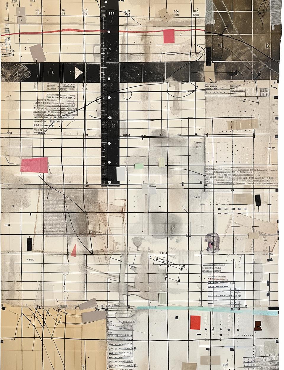 ledger  collage  colored  papers  pencils  minimal  patterns  tape  artwork  home-made 961932