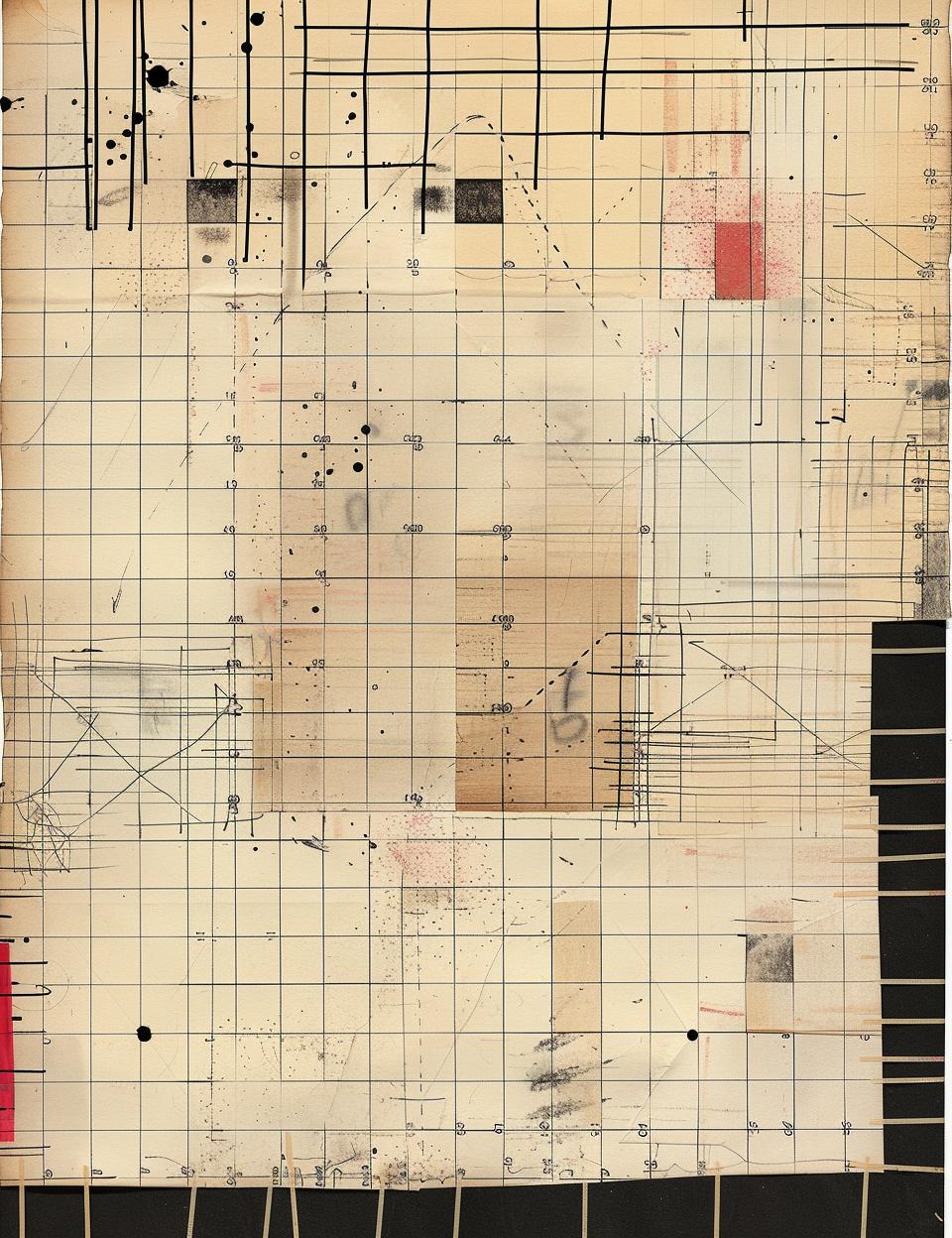 drawing  red  black  square  vintage  paper  patchwork  art  minimal  creative 962047
