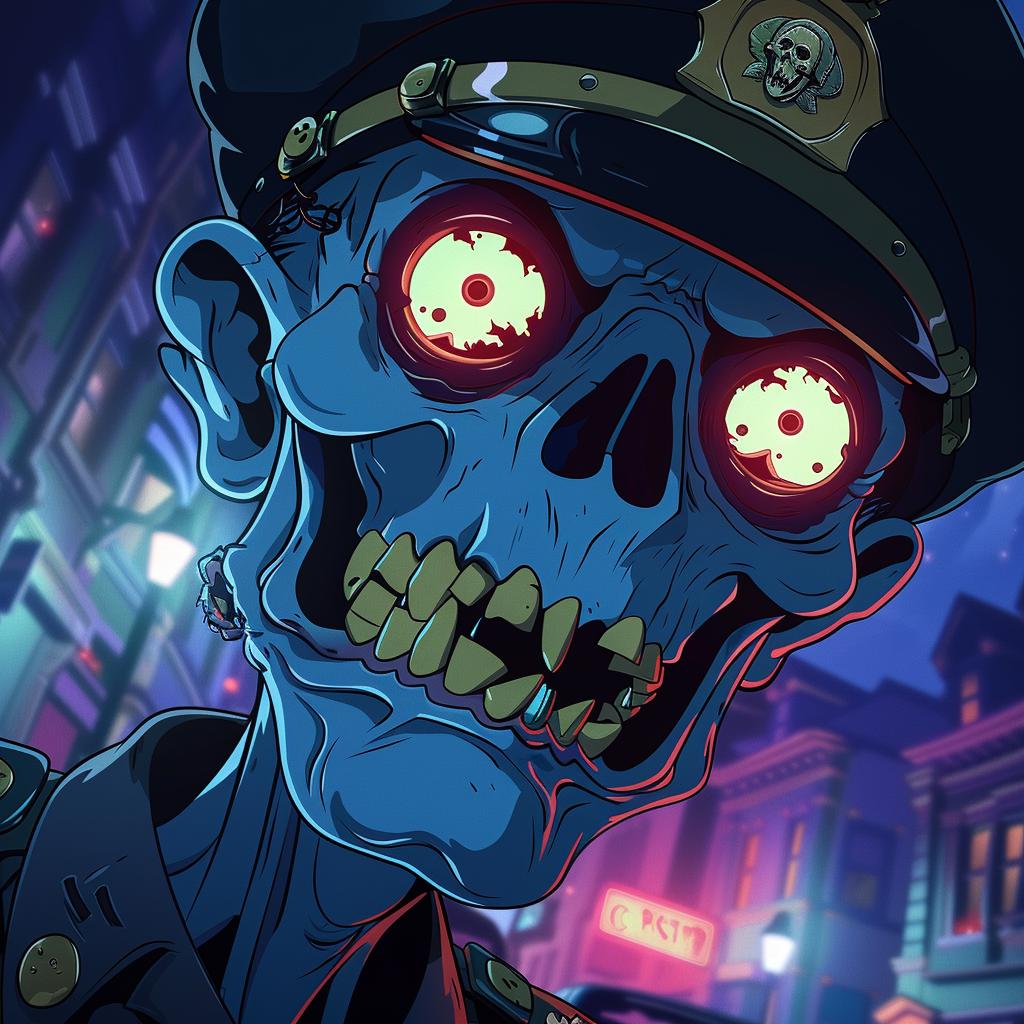 zombie  cartoon  cop  RalphBakshi  police  hat  gun  illustration  close-up  2D 971184