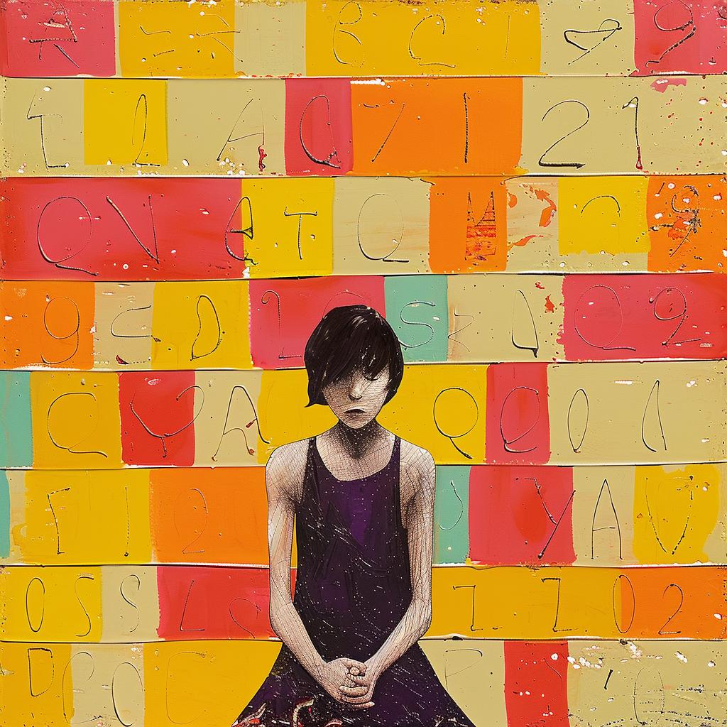 girl  bench  colorful  wall  painting  art  urban  style  vibrant  impasto 950634