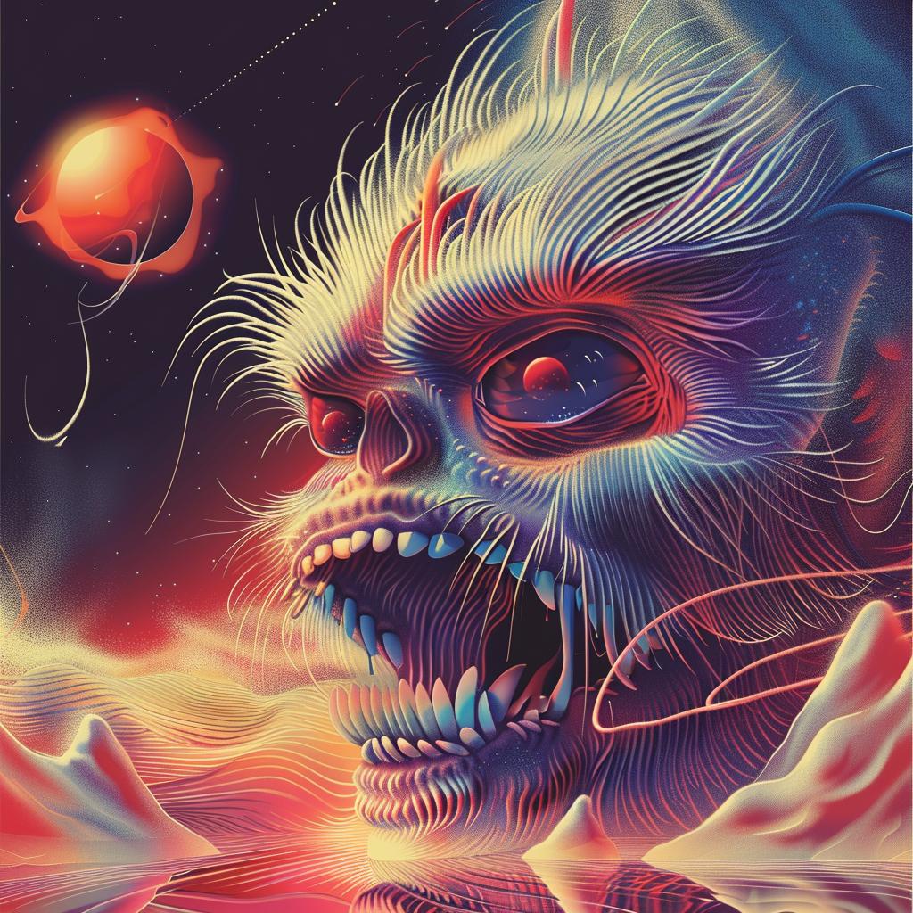 monster  psychedelic  red  abstract  surreal  creature  vivid  whimsical  fantasy  art 967516