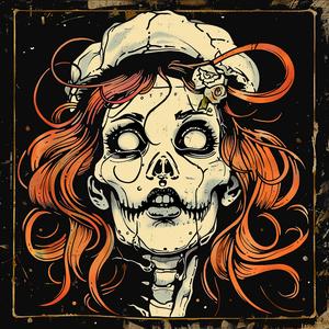 skull  girl  dayofthedead  red  hair  hat  vibrant  cultural  portrait  expressive 1063611