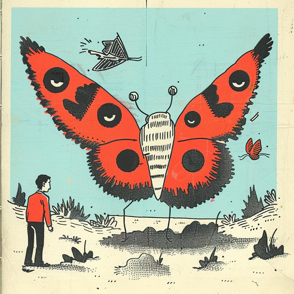 surreal  album  cover  joyful  butterflies  demons  hyper-realistic  screenprinting  chromoluminosity  Toshio Saeki 918644