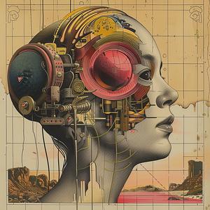 album  cover  woman  mechanical  gears  art  symbolist  surreal  detailed  futuristic 1037044