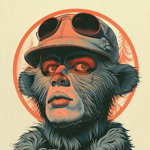 poster  monkey  sunglasses  surreal  creative  Risograph  Symbolist  art  screenprinting  humor 1077458