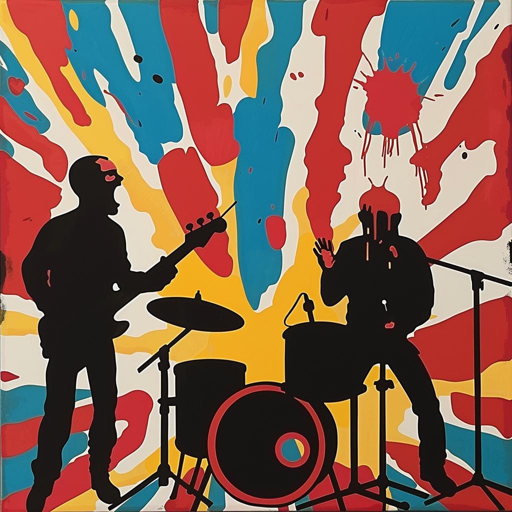 surreal  album  cover  abstract  expressionism  music  drums  guitars  faces  creative 976717