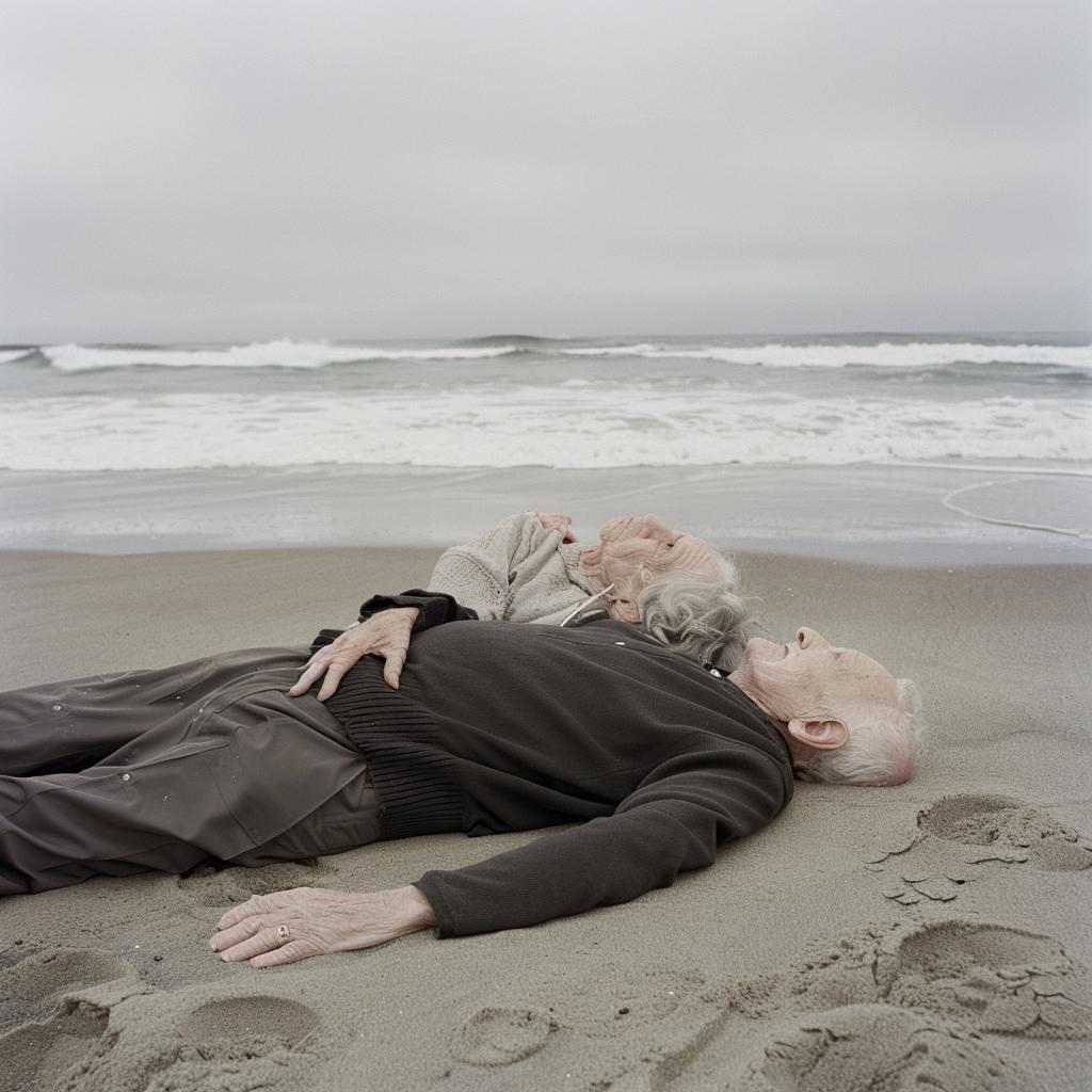 elderly  couple  beach  photography  intimate  emotion  raw  ocean  surf  SanDiego 969915