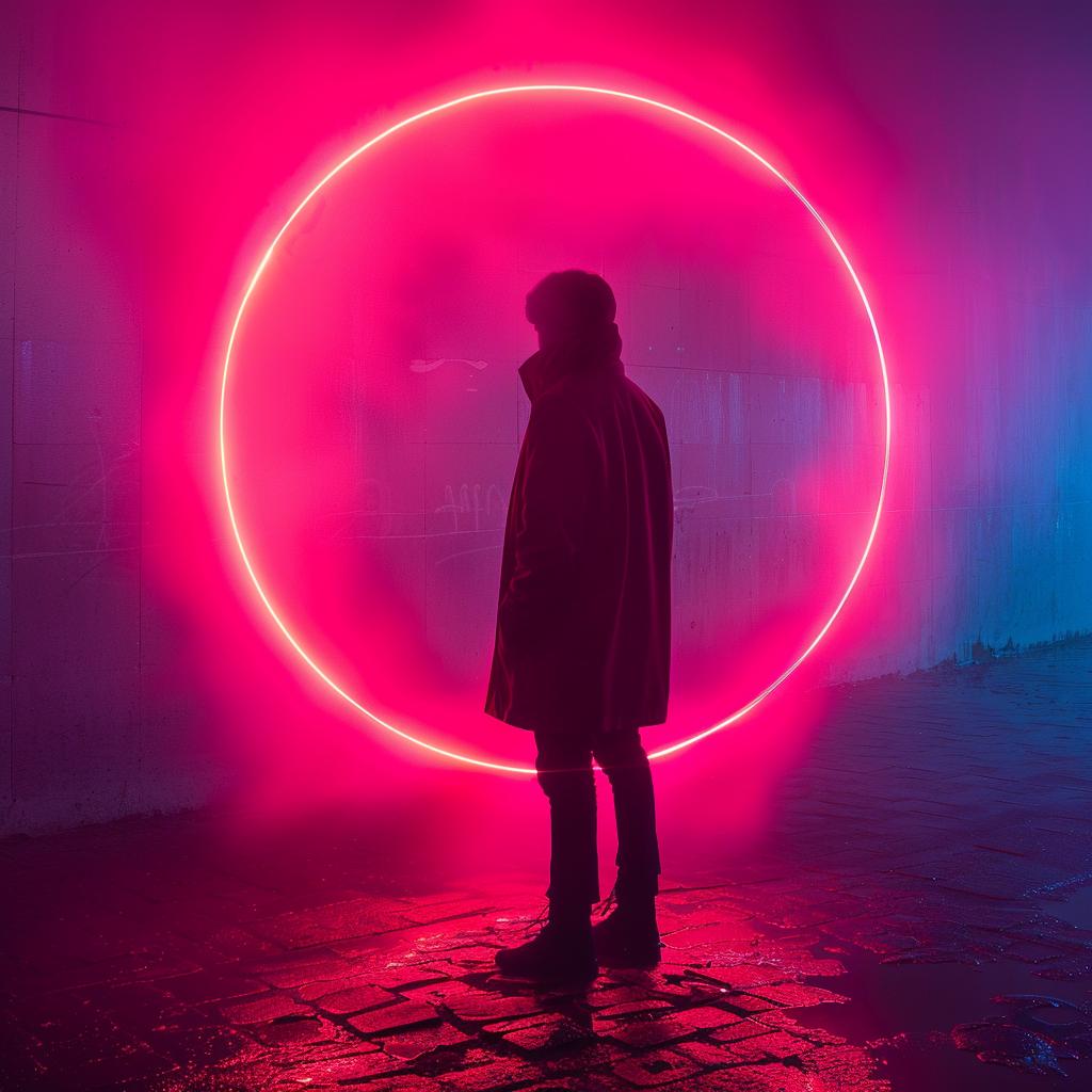 album  cover  surreal  neon  circle  creative  art  visual  man  lights 976455