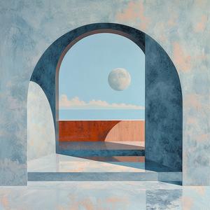 arch  ocean  view  minimalistic  abstract  landscape  architecture  horizon  scenic  blue 1038799