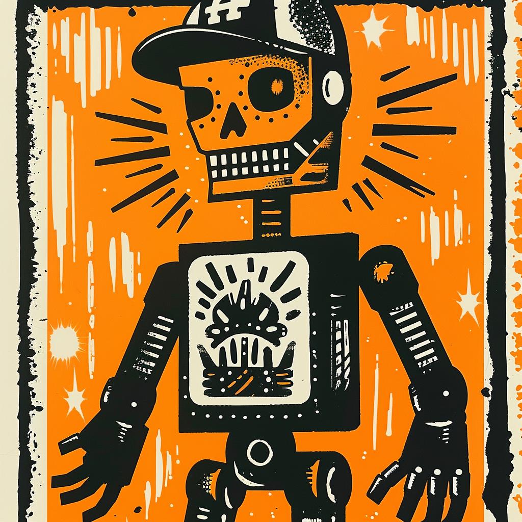 aggressive  streetwise  anthropomorphic  robot  baseball  cap  minimal  poster  culture  vintage 949607