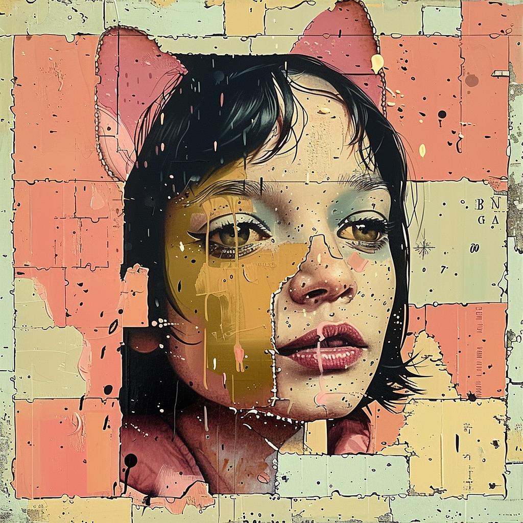 painting  girl  cat  face  impasto  colorful  abstract  creative  whimsical  art 1015860
