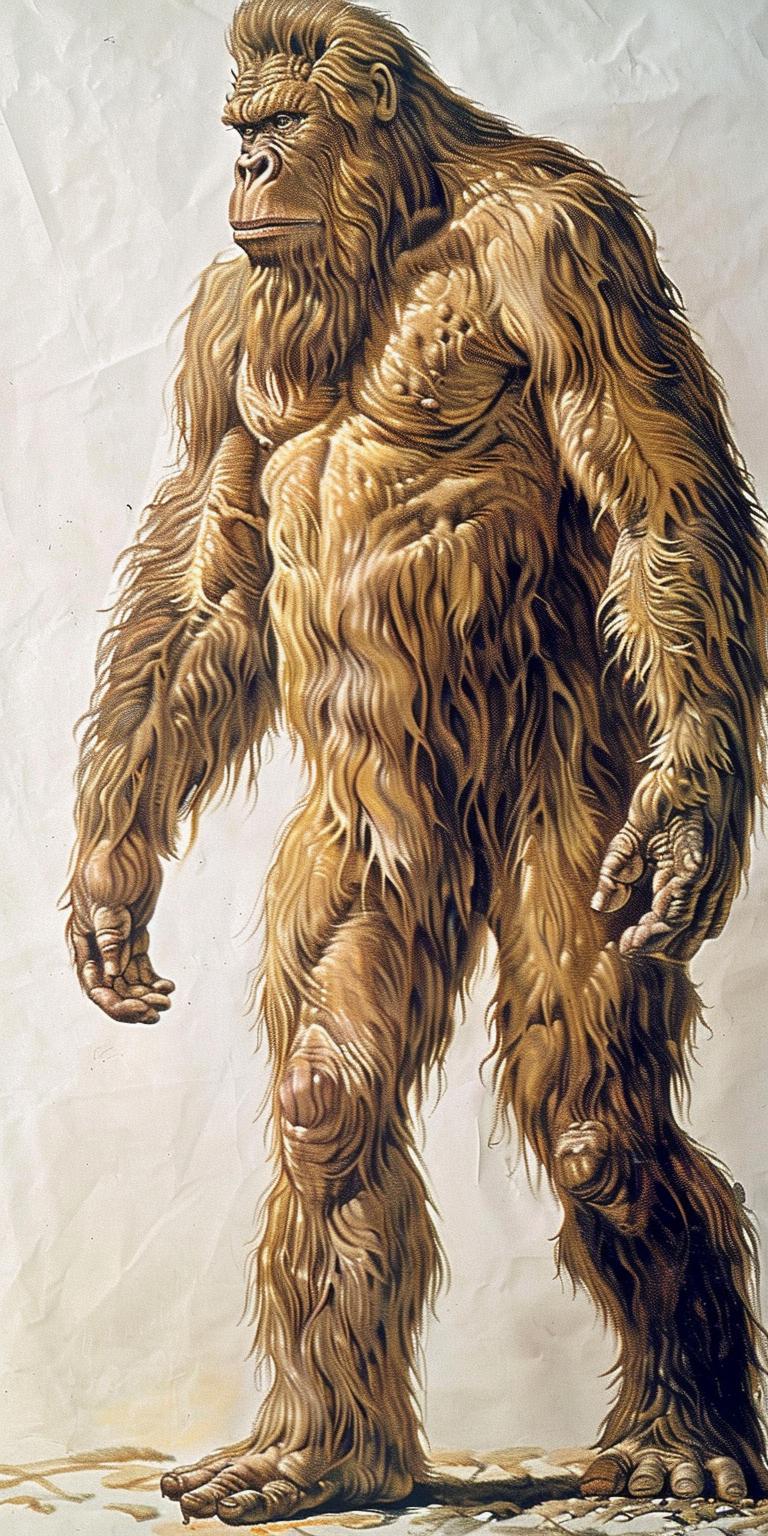 portrait  bigfoot  full  body  white  background  Codex  Seraphinianus  mythical  creature 971357