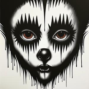 clown  face  painting  black  white  expressionist  artistic  whimsical  faces  visual 1072678