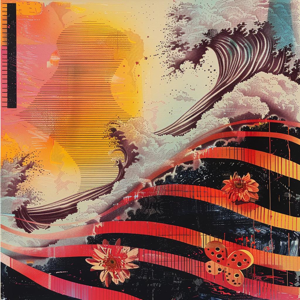 wave  flowers  abstract  colorful  collage  nature  vibrant  art  organic  creative 939847
