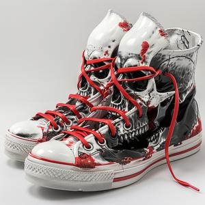 hybrid  shoes  Converse  skulls  studio  photography  red  white  art  design 1038132