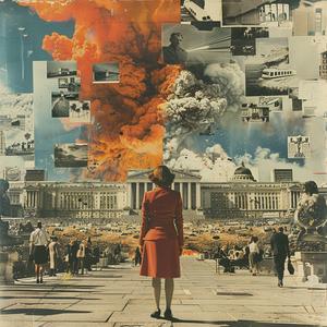 surrealist  collage  red  dress  images  juxtaposition  ironical  1990s  advertisements  mood 1040931
