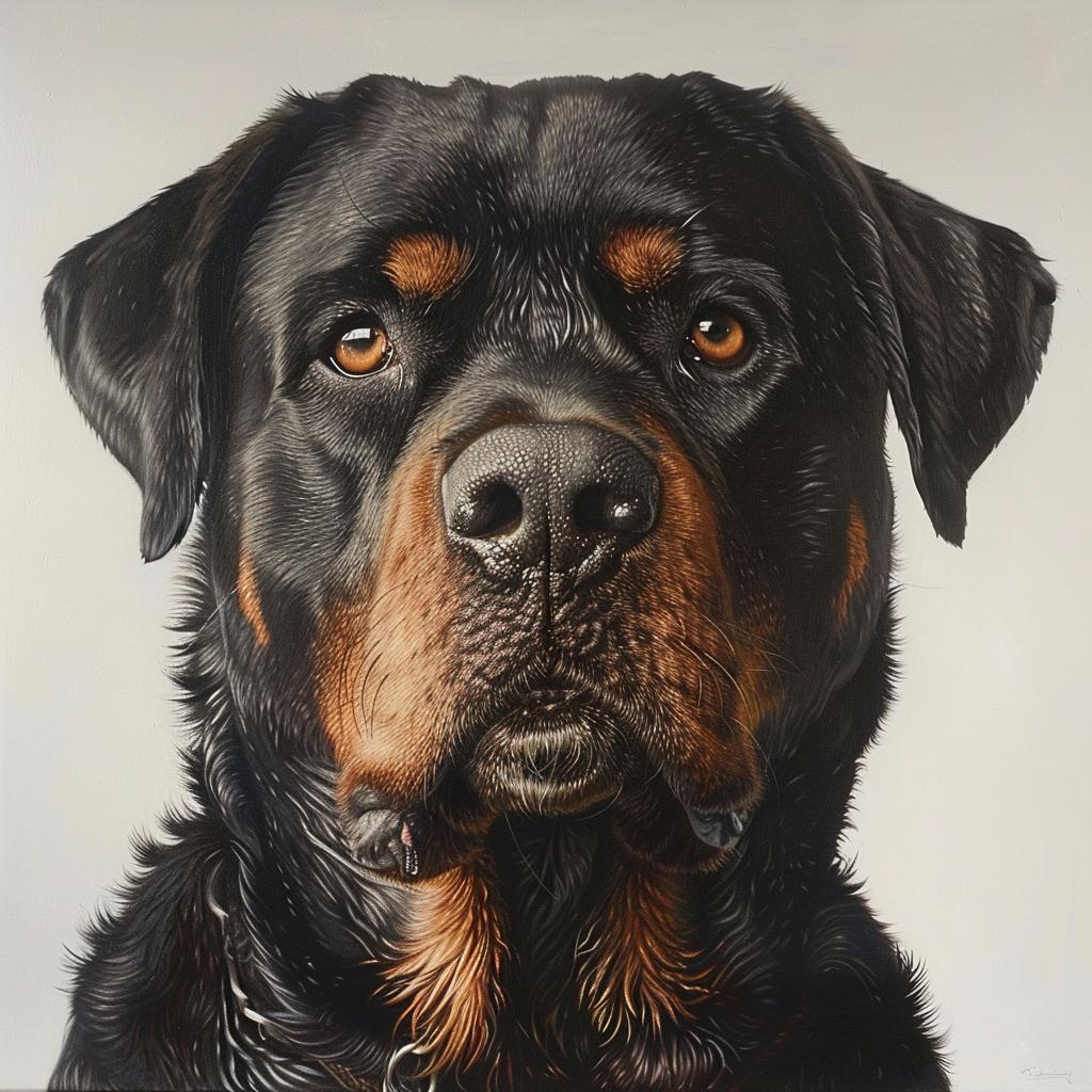 rottweiler  painting  dog  white  background  pet  artwork  cute  black  collar 942824