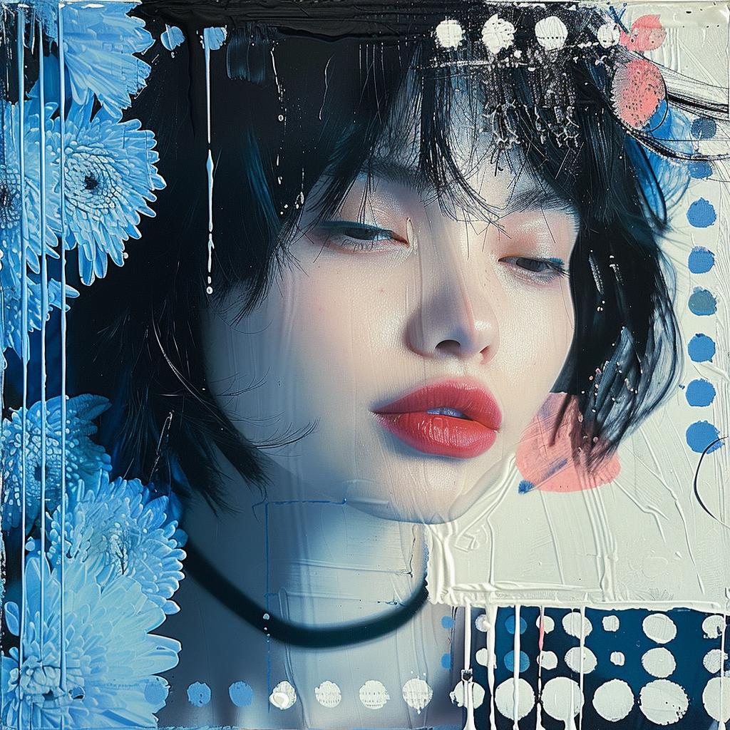 woman  blue  flowers  face  portrait  nature  emotions  art  beauty  expression 963739