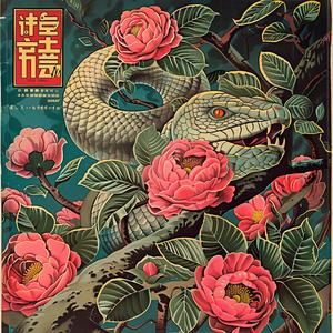 snake  rose  poster  chinese  new  year  colors  vibrant  celebration  design 1052859