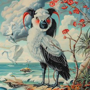 bird  red  beak  painting  chromolithography  colorful  nature  art  animal  vibrant 1037879