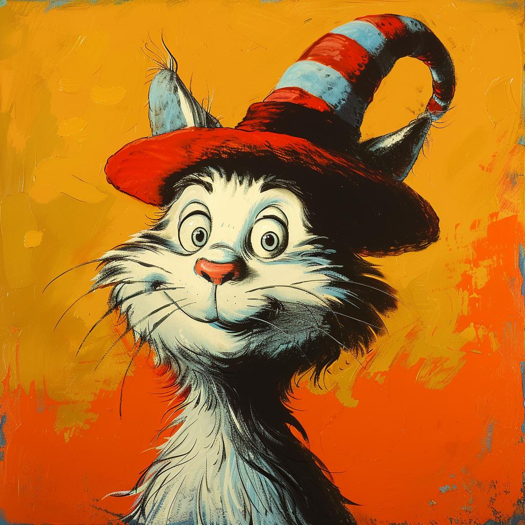 cat  hat  canvas  art  DrSeuss  whimsical  illustration  colorful  iconic  playful 960844