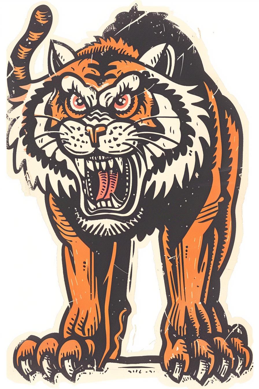 mythical  tiger  snarling  upright  Todd McFarlane  illustration  creature  aggressive  bold  fantasy 934082