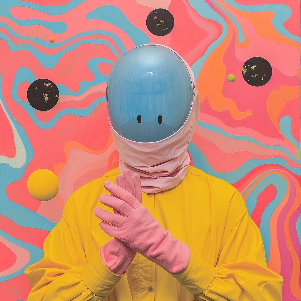 surreal  album  cover  color  splash  Joan  Cornella  yellow  jacket  helmet 973885