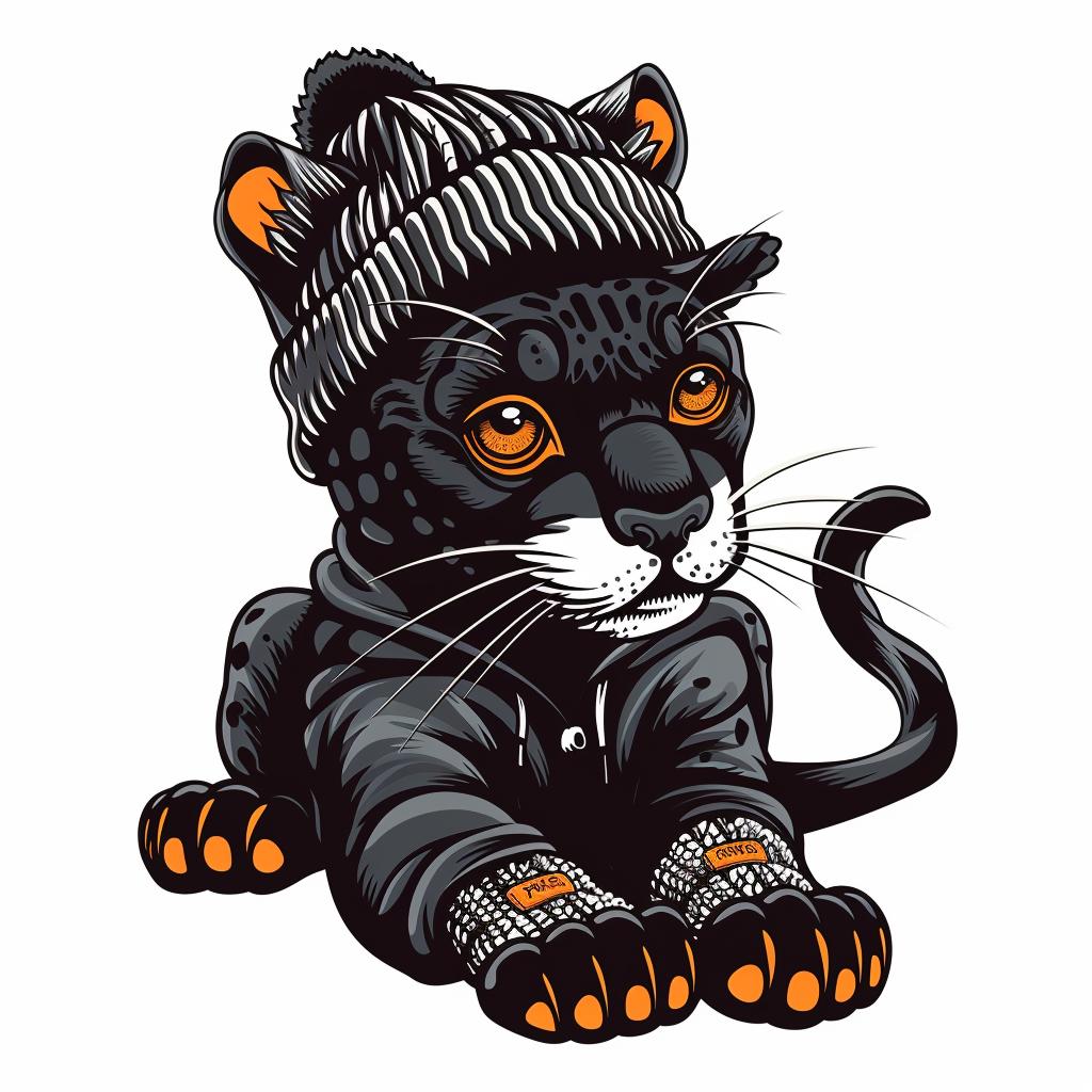 black  leopard  cute  hat  knitted  baby  minimal  illustration  playful  stylish 958707