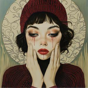woman  red  eyes  hat  portrait  colorful  painting  emek  art  abstract 1073670