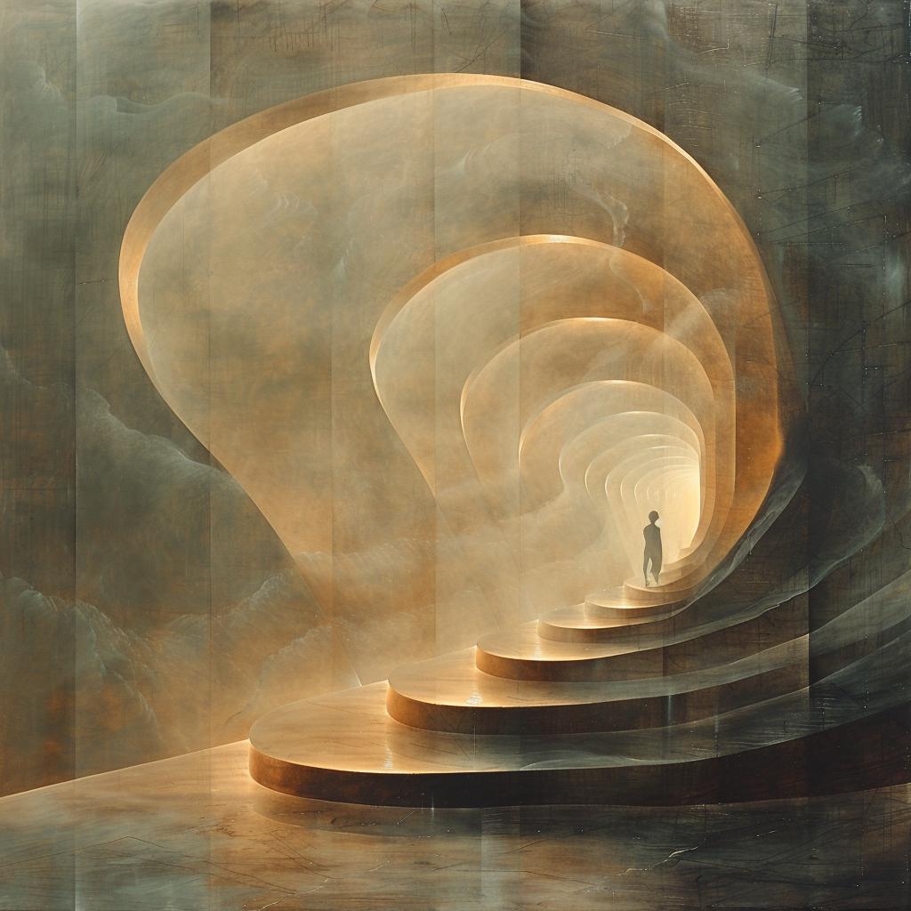 man  spiral  staircase  painting  surreal  lighting  art  visual  concept  photography 969544
