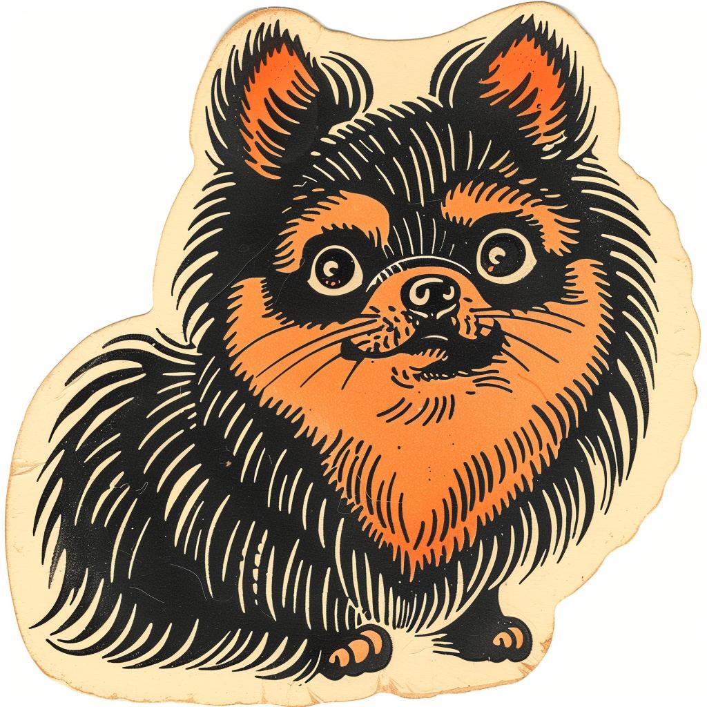 pomeranian  black  gray  sticker  dog  design  cute  expression  animal  art 942709
